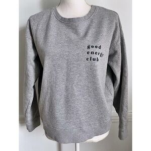 Pact • Gray Sweatshirt with 'Good Energy Club' Print